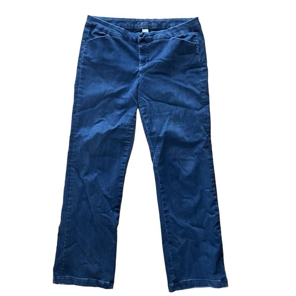 Maurices Women's Mid Rise Dark Wash Jeans in Size 13/14 Casual Everyday Pants